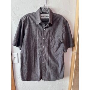 Hedley & Bennett Men's Charcoal Grey Short Sleeve Button Down Shirt Size M